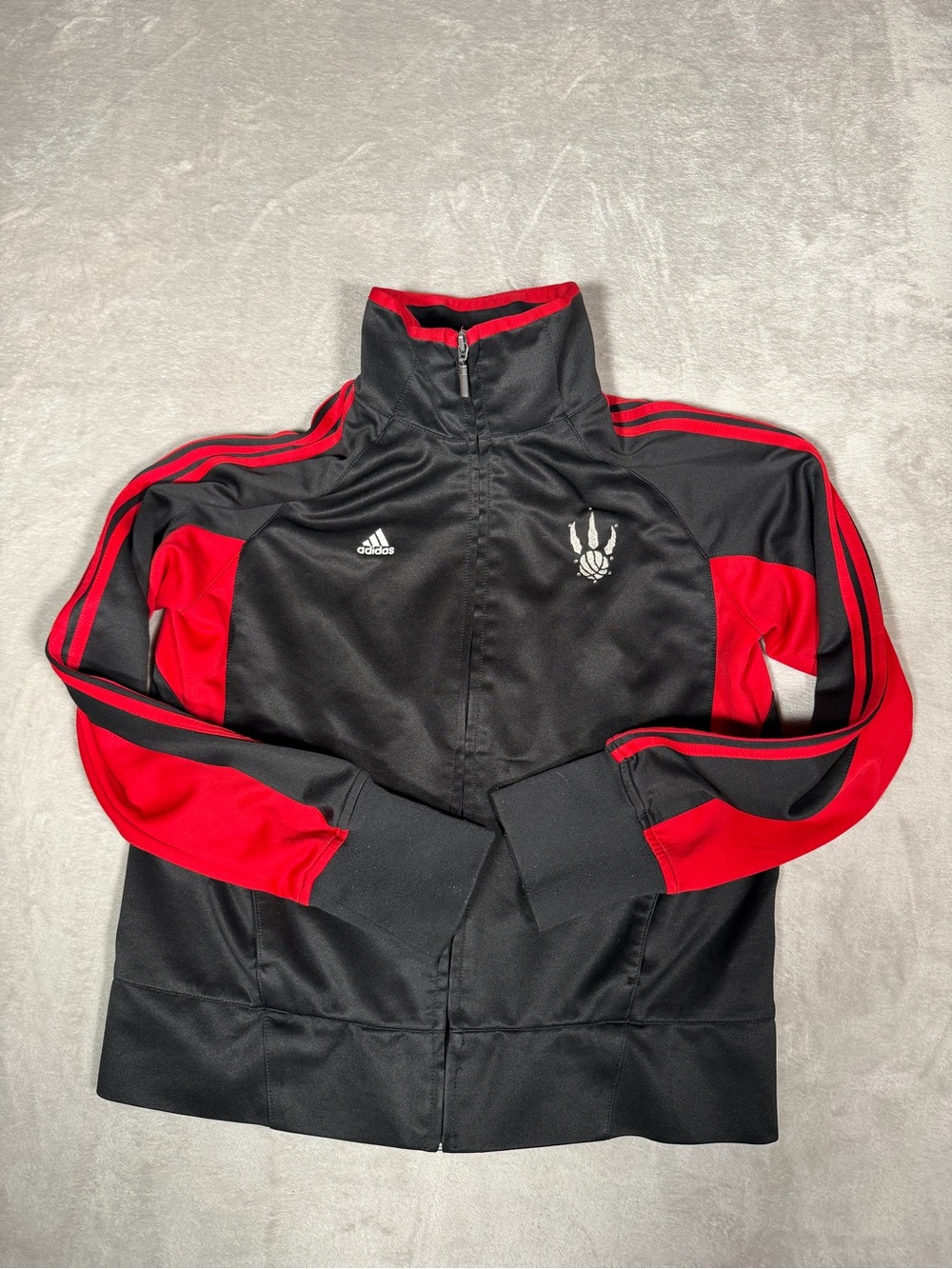 adidas Black and Red NBA Zip Hoodie
